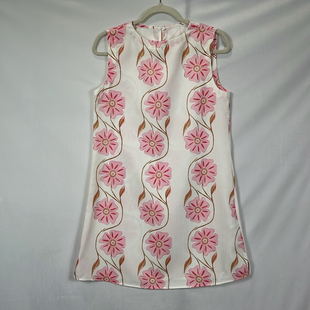 NWT Commense Size S Romantic Print Sleeveless Mini Dress - Picture 4 of 11